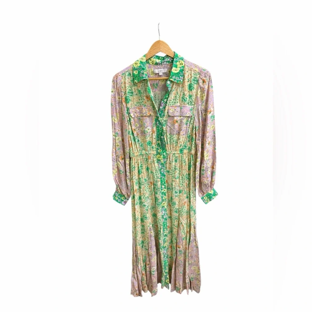 LOFT Patchwork Floral Maxi Shirt Dress – Size Small - Picture 3 of 6